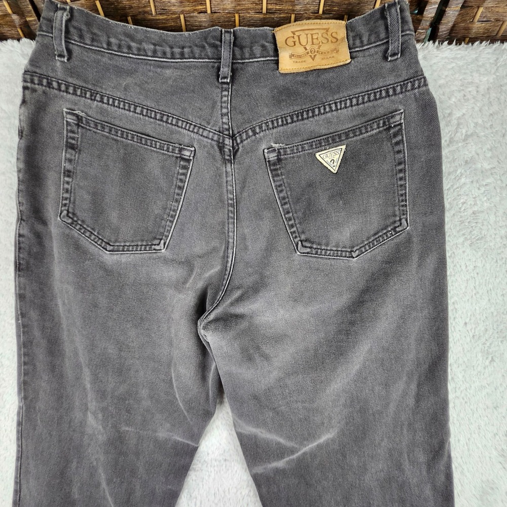 VTG Guess Jeans Mens 36 Faded Black Relaxed Tapered 2 Button Denim USA 90s 39075 - Picture 6 of 11